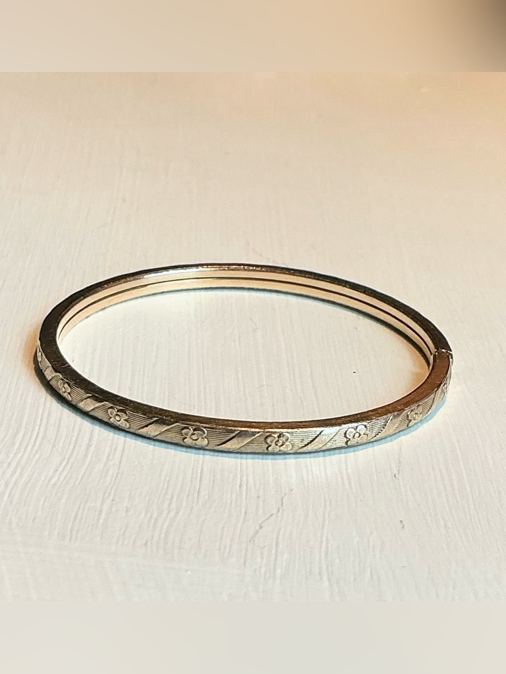 Estate Vintage Gold Filled Flowers Etched Child’s Bracelet